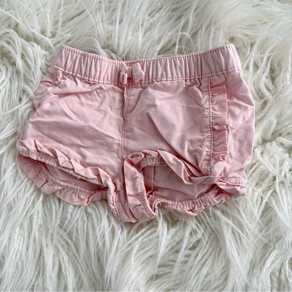 Old Navy Toddler Girls Pink Ruffle Shorts Size 12-18m